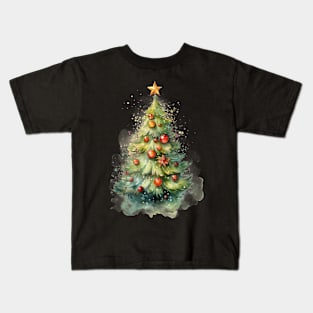 Watercolor Christmas Tree Kids T-Shirt